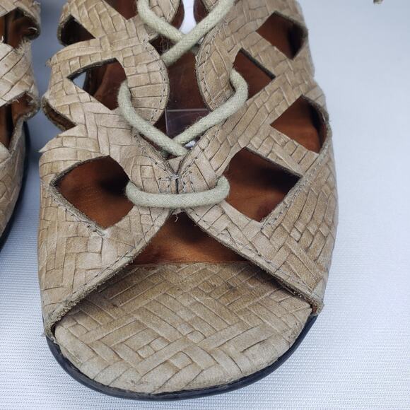 Gentle Souls Okey Dokey Brown Leather Gladiator Heels Sandals Women's Size 8 - Picture 5 of 16